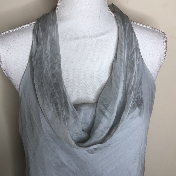 Asymmetrical Silver Tank Top with Relaxed Fit - Picture 4 of 7